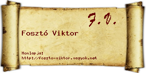Fosztó Viktor névjegykártya
